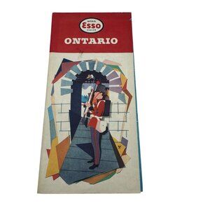 Vintage 1959 Esso Ontario Road Map Featuring Provincial Parks & Travel Info